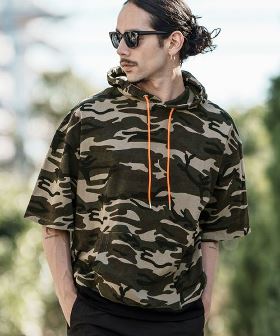  Camouflage MINI URAKE Short Sleeve Parka パーカー(S24824cmb) | CAMBIO カンビオ