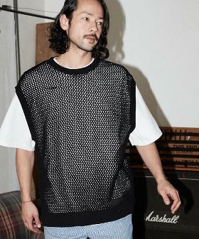  mesh knit vest ベスト(AP2311018) | CAMBIO カンビオ(ジレ・ベスト)