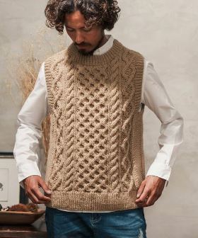  【HIMALAYAN CLIMBERS HAND-KNIT別注】手編みクルーネックベスト(CAHCK-F37) | CAMBIO カンビオ(ジレ・ベスト)