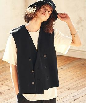 50%OFF【glamb(グラム)】Double Breasted Vest ベスト ダブルブレストベスト(GB0222-KNT02) | CAMBIO カンビオ(ジレ・ベスト)