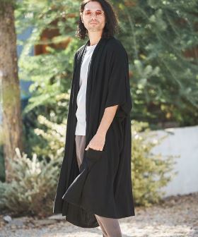  KIMONO Like Linen Rayon 3-4 Sleeve Gown ガウン(S22224cmb) | CAMBIO カンビオ