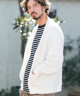 Cable Jacquard Buttonless Cardigan カーディガン(S21724cmb) | CAMBIO カンビオ