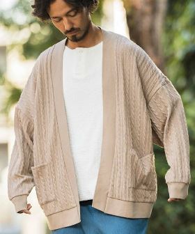 Cable Jacquard Buttonless Cardigan カーディガン(S21724cmb) | CAMBIO カンビオ