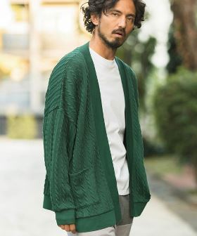 Cable Jacquard Buttonless Cardigan カーディガン(S21724cmb) | CAMBIO カンビオ