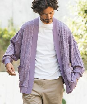 Cable Jacquard Buttonless Cardigan カーディガン(S21724cmb) | CAMBIO カンビオ