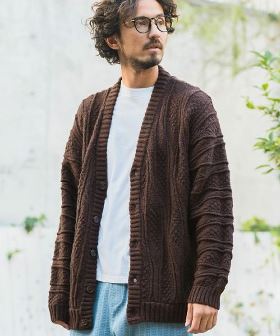 3D Jacquard Knit Cardigan ニットカーディガン(PF-241-001) | CAMBIO カンビオ