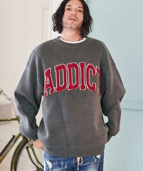 college logo looose crewneck ニット(AP2321021) | CAMBIO カンビオ