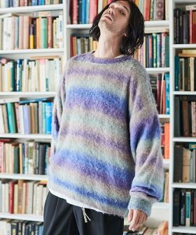 space dye brushed gradation boucle crew neck ニット(AP2321016) | CAMBIO カンビオ