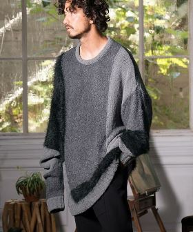 Different materials switching design sweater セーター(AG01-015acd) | CAMBIO カンビオ
