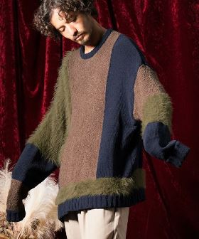 Different materials switching design sweater セーター(AG01-015acd) | CAMBIO カンビオ