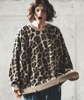 Leopard pattern used like processing sweater セーター(15-124-gla-cd) | CAMBIO カンビオ