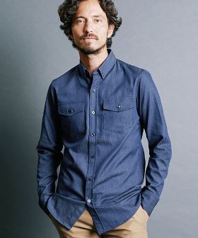 CTN-CU DENIM BASIC B.D SHIRTS シャツ(2331-021) | CAMBIO カンビオ(長袖・7分)