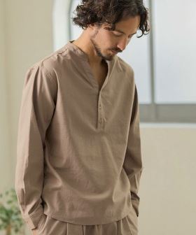 COTTON LINEN BAND COLLAR SKIPPER PULLOVER　カットソー(MGN241-009) | CAMBIO カンビオ(長袖・7分)