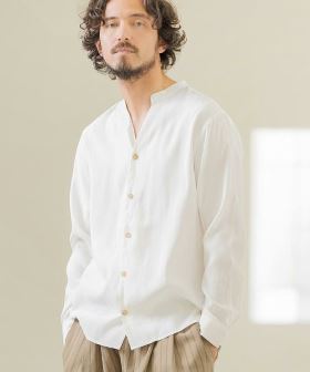 VISCOSE DRAPE BAND COLLAR SKIPPER SHIRTS　スキッパーシャツ(MGN241-012) | CAMBIO カンビオ(長袖・7分)