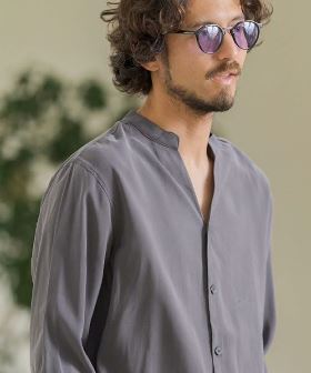 VISCOSE DRAPE BAND COLLAR SKIPPER SHIRTS　スキッパーシャツ(MGN241-012) | CAMBIO カンビオ(長袖・7分)