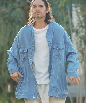  Indigo Relax Oversize Jacket Shirts Gジャンシャツ(S23724cmb) | CAMBIO カンビオ(長袖・7分)