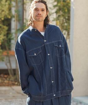  Indigo Relax Oversize Jacket Shirts Gジャンシャツ(S23724cmb) | CAMBIO カンビオ(長袖・7分)