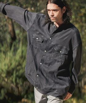  Indigo Relax Oversize Jacket Shirts Gジャンシャツ(S23724cmb) | CAMBIO カンビオ(長袖・7分)