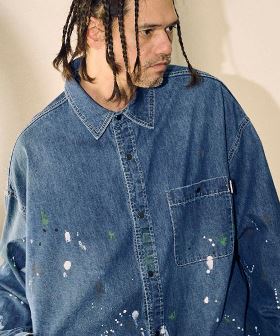  paint denim looose shirt デニムシャツ(AP2415013) | CAMBIO カンビオ(長袖・7分)