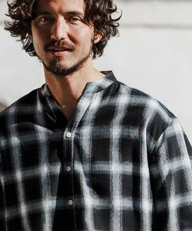  Cool Check Flannel Band Collar Shirts チェックシャツ(F24N100) | CAMBIO カンビオ(長袖・7分)