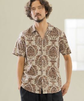 ORIENTAL PATTERN SHORT SLEEVE SKIPPER SHIRTS シャツ(MGN241-025B) | CAMBIO カンビオ(半袖・5分)