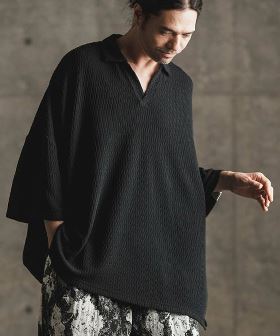  Jacquard texture poloshirt ポロシャツ(16-004-gls-ce) | CAMBIO カンビオ(半袖・5分)