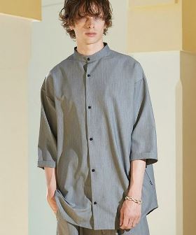 Stand Collar Monolith Shirt スタンドカラーモノリスシャツ(GB0224-SH15) | CAMBIO カンビオ(半袖・5分)