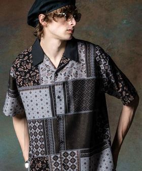 Patchwork Scarf Shirt パッチワークスカーフシャツ(GB0224-SH08) | CAMBIO カンビオ(半袖・5分)