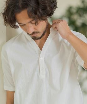 SEERSUCKER BAND COLLAR SKIPPER POLO SHIRTS ポロシャツ(MGN241-020) | CAMBIO カンビオ(半袖・5分)