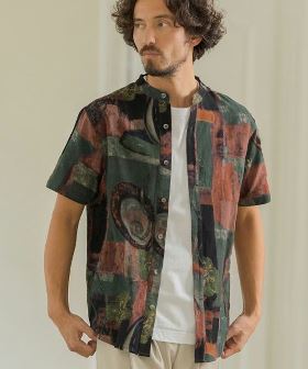 ARTSTIC SHORT SLEEVE BAND COLLAR SHIRTS シャツ(MGN241-025A) | CAMBIO カンビオ(半袖・5分)