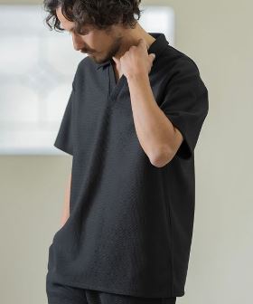 DIFFERENT PILE SKIPPER POLO SHIRTS スキッパーポロシャツ(MGN241-022) | CAMBIO カンビオ(半袖・5分)