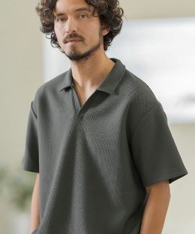 DIFFERENT PILE SKIPPER POLO SHIRTS スキッパーポロシャツ(MGN241-022) | CAMBIO カンビオ(半袖・5分)