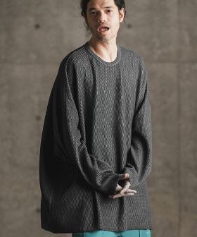  Jacquard texture cut sew カットソー(16-005-gls-ce) | CAMBIO カンビオ(長袖・7分)