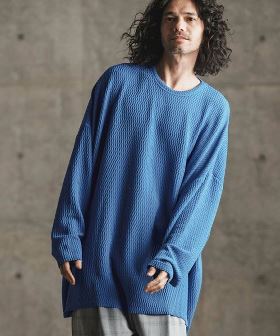  Jacquard texture cut sew カットソー(16-005-gls-ce) | CAMBIO カンビオ(長袖・7分)