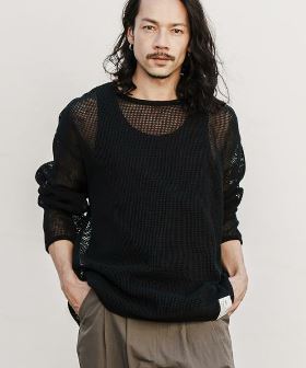  Cotton Mesh Long Sleeve Cut sew カットソー(PF-241-007) | CAMBIO カンビオ(長袖・7分)