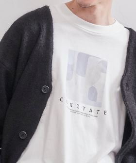 アートプリントロングスリーブTシャツ