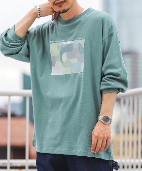 アートプリントロングスリーブTシャツ