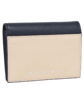 マルニ 二つ折り財布 バイフォールド ミニ財布 ロゴ ホワイト マルチカラー メンズ MARNI PFMI0072U0 LV520 ZO718