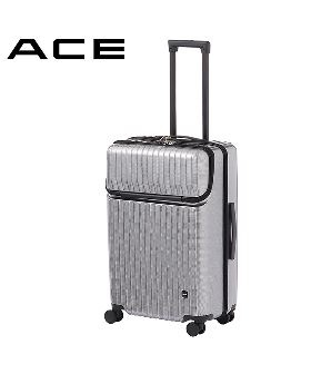 エース スーツケース Mサイズ 59L トップオープン フロントオープン ストッパー付き ACE 06537 キャリーケース キャリーバッグ