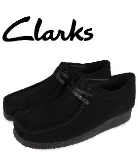 クラークス clarks ワラビーブーツ メンズ WALLABEE ブラック 黒 26155519