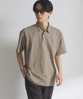 ◆【日本製／遮熱効果】切り替えロゴデザイン 半袖ポロシャツ