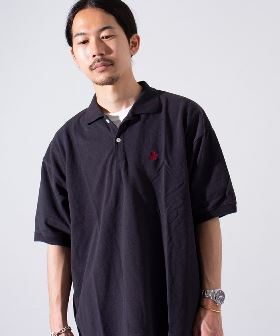 【GEVACO/ゲバコ】コットン 透かし編み ニットポロシャツ