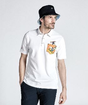 EXcDRY D−Tecトロピカルペンギン刺繍デザイン半袖シャツ