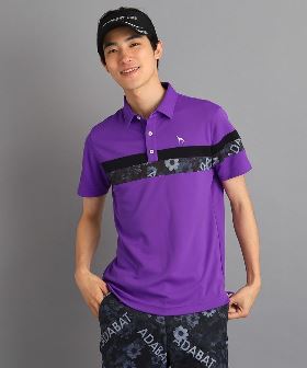 LUXEAKMPLUS(リュクスエイケイエムプラス)ゴルフ バックロゴベンチレーションポロシャツ