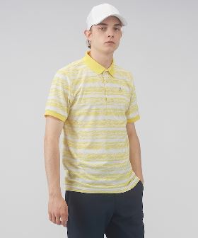 メンズ ゴルフ PUMA x QGC サンデー ストライプ 半袖 ポロシャツ