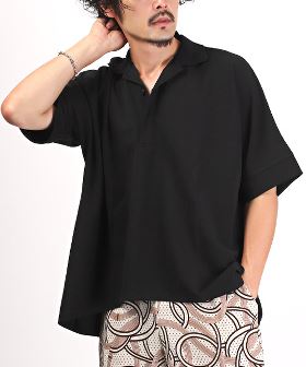 スモールライオン刺繍ドライストレッチ半袖ポロシャツ