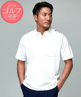 SHI−JYOMAN GOLF 肩プリント半袖ポロシャツ　ゴルフ