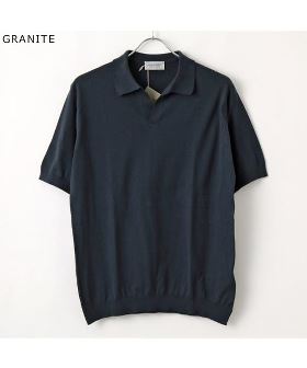 【GEVACO/ゲバコ】コットン 透かし編み ニットポロシャツ