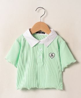 (ボーイズ 8才〜20才)ストライプド コットン メッシュ ポロシャツ
