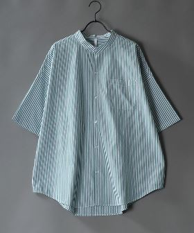 ★【SITRY】Oversize Drop shoulder broadcloth shirt/オーバーサイズ ドロップショルダー ブロード 半袖シャツ メンズ